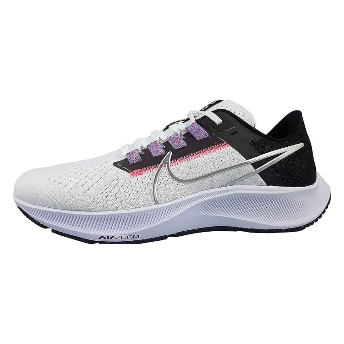 Nike Air Zoom Pegasus 38 White/Black/Crimson/Metallic Silver (Women's)