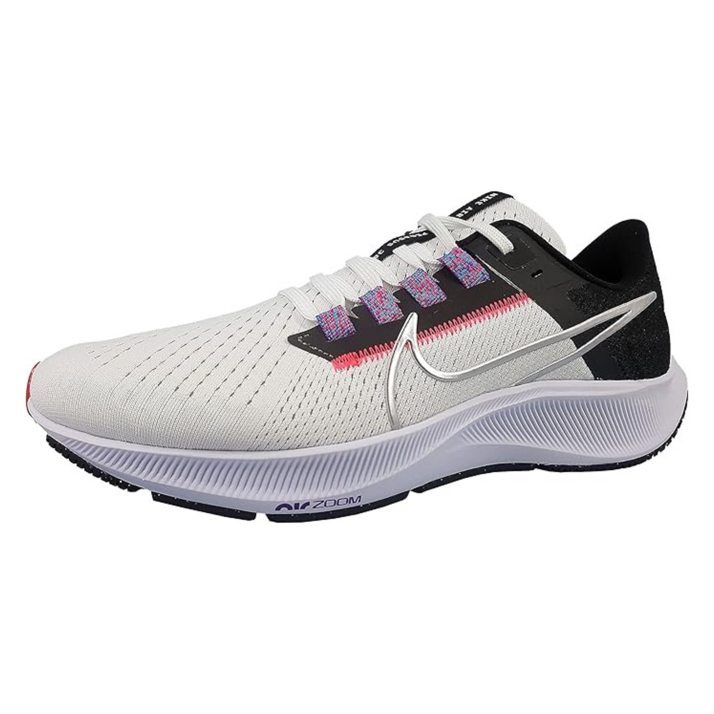 Nike Air Zoom Pegasus 38 White/Black/Crimson/Metallic Silver (Women's)